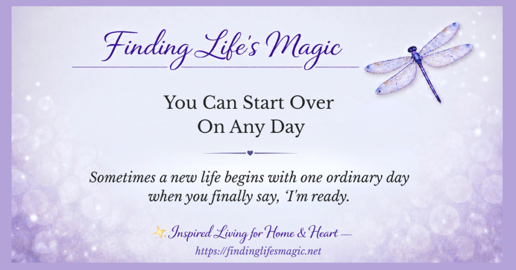 begin again — it is never too late for a fresh start with God