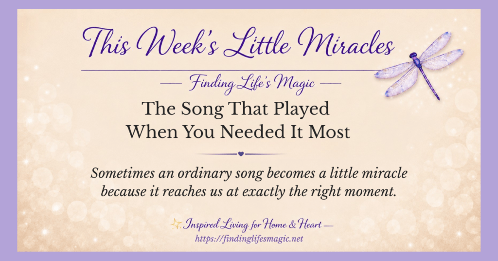 Songs that touch your heart blog post graphic from This Weeks Little Miracles by Finding Lifes Magic