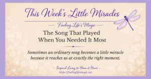Songs that touch your heart blog post graphic from This Weeks Little Miracles by Finding Lifes Magic