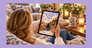 Woman reading The Chance To Do It Again, a second chance novel by Marilyn L. Hart